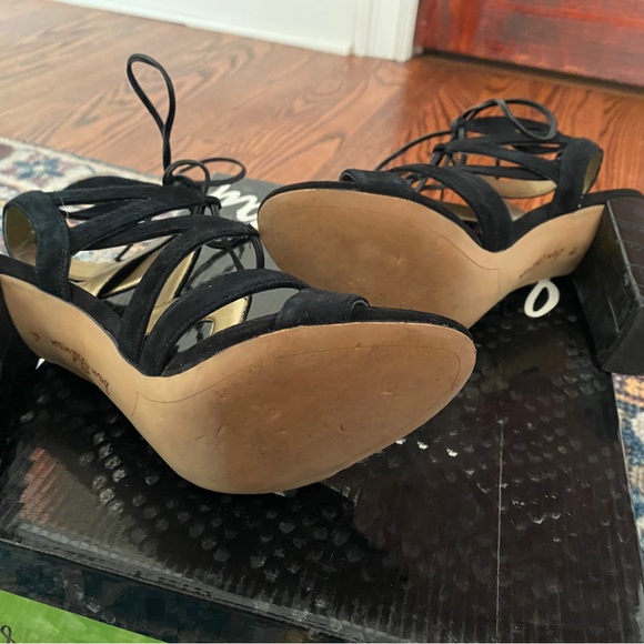 Black Suede Lace Up Sandal - Picture 5 of 5